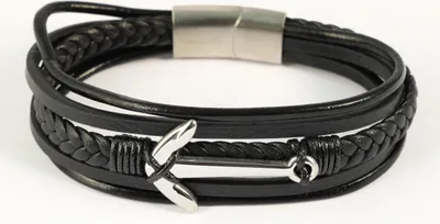 Produktbild von "Arian" Armband aus Kunstleder mit Anker, VE-4