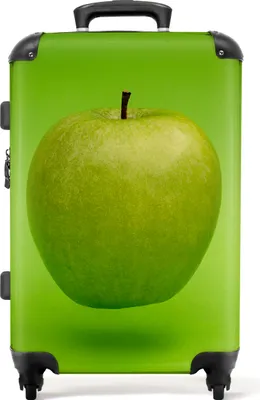 Produktbild von NoBoringSuitcases.com® Großer Koffer - Apfel - Grün - Obst - Kombinationsschloss TSA - Hartschalen Trolley 4 Rollen - 72 liter - Reisekoffer - 66 cmKoffer Mittelgroß 67x43x25 cm, 72L,