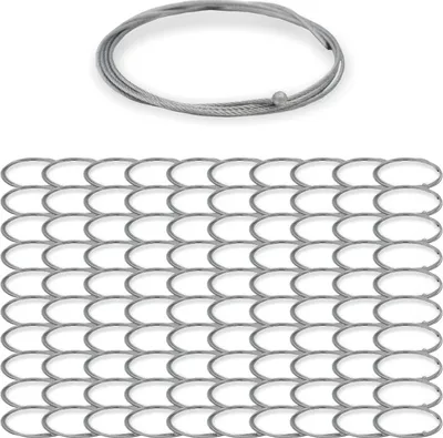 Produktbild von 100x Drahtseil Ø 1,5 mm, 7x7 mit Kugelnippel Ø 4,5 / 5,0 mm, Stahl verzinkt | Länge 7500 mm