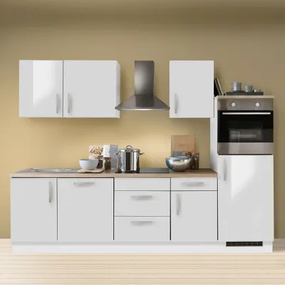 Produktbild von Küche Premium weiss Hochglanz MANCHESTER-87 Kochfeld autark,280cm inkl. Geschirrspüler