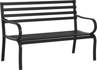 Produktbild von 2-Sitzer Gartenbank Sitzbank 240kg belastbar Bank Gartenmöbel für den Innen- und Außenbereich geeignet 127 x 58 x 82 cm Schwarz