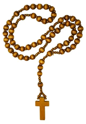 Produktbild von Rosenkranz aus Holz / Kette mit Kreuz in - braun