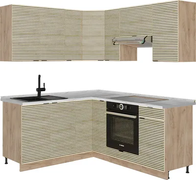 Immagine prodotto di Cucina angolare completa Vicco Fame-Line Pannello in rovere/rovere goldkraft 190 x 60 cm , PL Marmo, Model 51554
