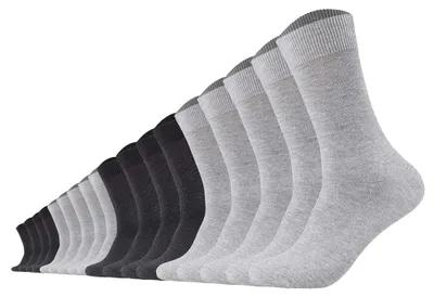 Produktbild von Camano Uni Socken 18er Pack - Comfort Socks, einfarbig Hellgrau/Grau 39-42
