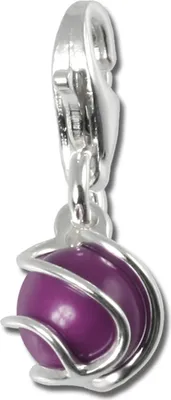 Produktbild von SilberDream Charm Anhänger lavendel Kugel lila Perle 925 Echt Silber FC250P
