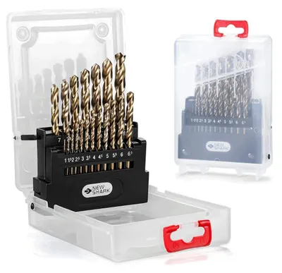 Produktbild von Stufenbohrer Set, Hochgeschwindigkeitsstahl, Mehrgrößenbereich, 19STÜCK (1MM-10MM)
