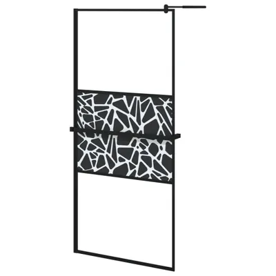Obrázok produktu pre vidaXL Sprchová stena s policou pre sprchovací kút čierna 90x195 cm ESG