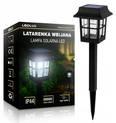 Produktbild von LEDLUX Solarlampe Garten Erdspießleuchte Kaltweiß Dämmerungssensor