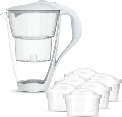 Obrázok produktu pre Dafi CRYSTAL LED sklenená filtračná kanvica na vodu biela 6xUnimax