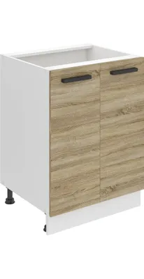 Produktbild von Belini Unterschrank Küche, Küchenunterschrank 60 cm Breite. SD2 Küchenunterschrank ohne Arbeitsplatte. Küchenschrank mit 2 Türen, Sonoma-Eiche