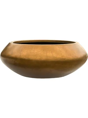 Produktbild von Baq Pflanzgefäß/Pflanzschale, matt honiggold, Durchmesser 40 cm, Höhe 15 cm, Öffnung 28 cm