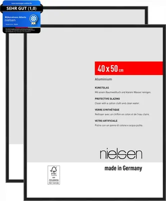 Zdjęcie produktu dla nielsen ramka na zdjęcia Atlanta (zestaw 2), 40x50 cm, aluminium czarny mat