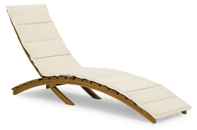 Image de Weiße Chaiselongue Designer Gartenmöbel Liegestuhl Robustes Holzgestell