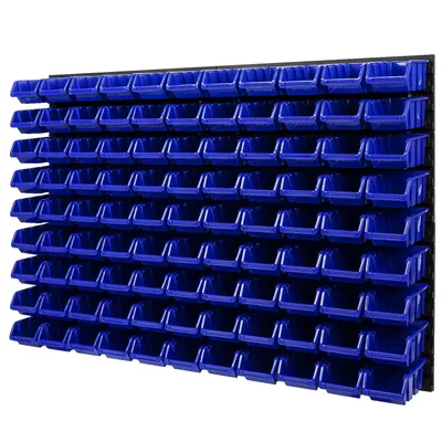 Obrázok produktu pre Sada stohovacích boxov 4x nástenný policový úložný systém 99 boxov 1152 mm x 780 mm