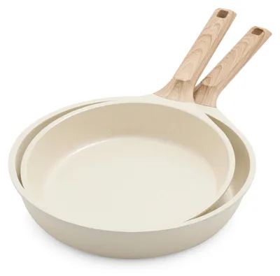 Image de Ensemble de deux poêles en céramique antiadhésive GreenChef Arte, de 24 cm et 28 cm, sans