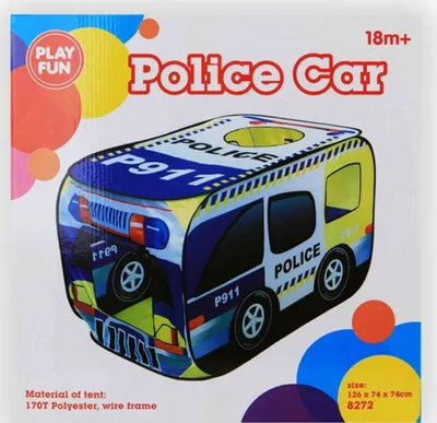 Produktbild von Zelt faltbar Spielhaus Polizeiauto Policecar 126x74x74cm Spielzelt NEU