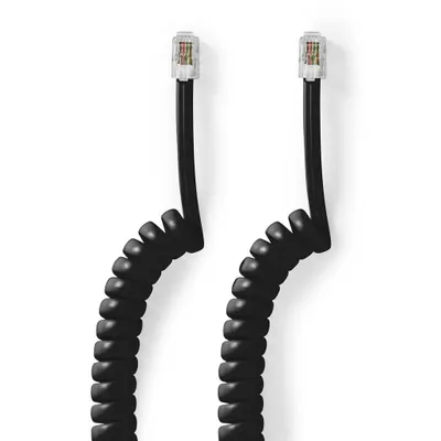 Produktbild von Nedis TCGB90100BK50, 5 m, RJ-10, RJ-10, Schwarz, Männlich, Männlich