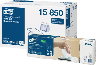 Produktbild von TORK Xpressnap Spender-Servietten 216 x 165 mm weiß 5 x 200 Servietten