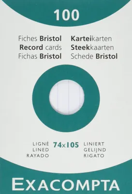 Obrázok produktu pre EXACOMPTA indexové karty DIN A7 linkované biele 100 indexových kariet