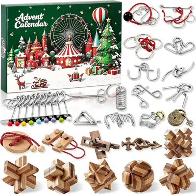 Obrázok produktu pre Vianočný kalendár 2026 s puzzle – 24-dňový vianočný kalendár