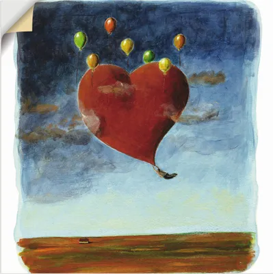 Produktbild von ARTland Wandbild, selbstklebend Fliegendes Herz Größe: 70x70 cm
