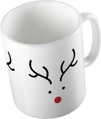 Produktbild von Huuraa Kaffeetasse Rentier Rudolph Geschenk Tasse Weiß 330ml Rentier Rudolph Präsent