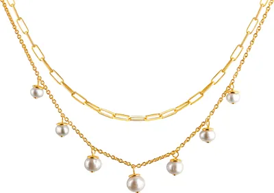 Produktbild von Celesta Silber Halskette 925/- Sterling Silber 45cm weiß Süßwasserzuchtperle weiß 274250067-48