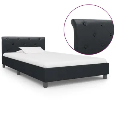 Produktbild von Bettgestell Schwarz Kunstleder 100 × 200 cm