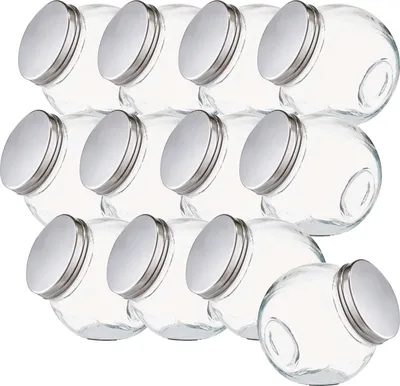 Produktbild von 12 Stück Vorratsglas Candy, Edelstahldeckel - 12 x 8,5 x 12,5 cm