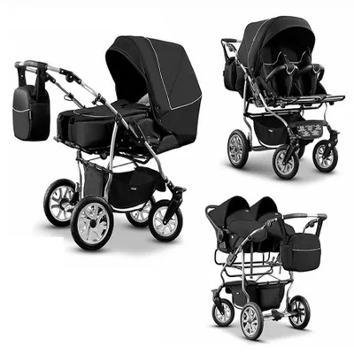 Produktbild von Zwillingskinderwagen 4 in 1 City Twin inkl. Autositze - 15 Teile -  in 19 Farben