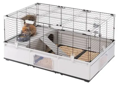 Produktbild von Ferplast Modularer Käfig 2 Für Kaninchen Und Meerschweinchen 109x72x56 Cm Grau  Grau One Size
