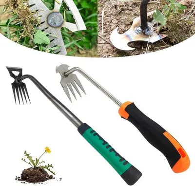 Produktbild von Famanu Unkrautstecher mit Griff - Handwerkzeug zur Unkrautentfernung - Edelstahl Gartenwerkzeug - Löwenzahn Entferner