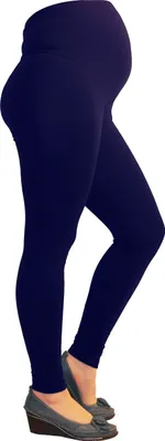 Produktbild von Umstand-Leggings Thermo hose lang Umstandsleggings Baumwolle Fleece innen dunkelblau XL