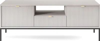 Zdjęcie produktu dla Szafka pod telewizor, komoda pod telewizor, stojak na telewizor w nowoczesnym stylu, długość 154 cm, kolor: szary