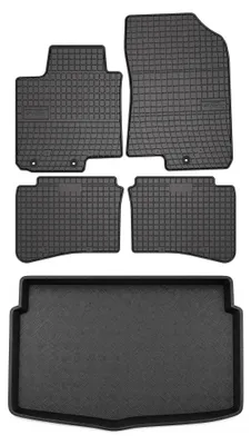 Productafbeelding van Rubberen automatten + kofferbakmat voor Hyundai i20 III vanaf 2020 – 5-delig, zwart, op maat – Wielganizator SolidPRO