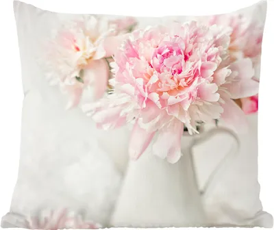 Produktbild von MuchoWow® Zierkissen Sofakissen Wohnzimmer Dekokissen 50x50 cm Karaffe - Blumen - Stilleben - Komfort - Sofakissen