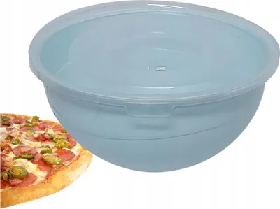 Produktbild von Kunststoff-Küchenschüssel mit Deckel 5L weiß und blau