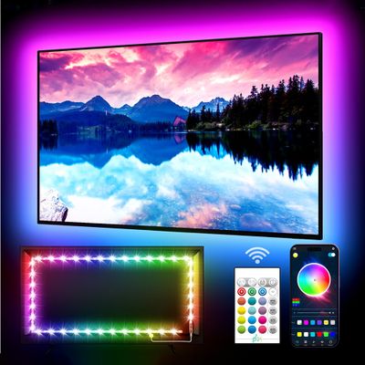 5m LED-Hintergrundbeleuchtung für TV,RGB-LED-Leiste mit Fernbedienung,Musik-Synchronisation,Bluetooth-App-Steuerung,USB-betrieben,für Schlafzimmer