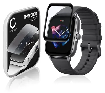 Image de Protection d'écran en verre compatible avec Amazfit GTS 3 (3D Full Cover, résistance 9H, 0,33mm, Full Glue) - protège écran montre connectée sport gps fitness