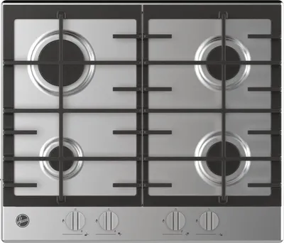 Produktbild von Hoover H-HOB 300 GAS HMK6GRK3X NL, Edelstahl, Integriert, 59.5 cm, Gaskochfeld, Edelstahl, 4 Zone(n)