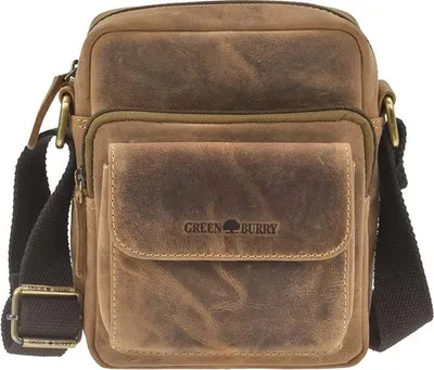 Produktbild von Greenburry Leder Umhängetasche 18x20cm Vintage antikbraun
