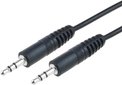 Immagine prodotto di Cavo audio AUX - Cavo da 3,5 mm - Per riprodurre musica - Connettori placcati in oro - Lunghezza 1,5 metri - Colore nero