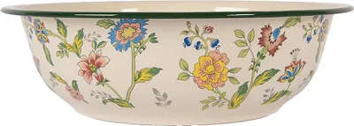 Produktbild von Clayre & Eef Dekoration Schale Ø 30x9 cm Beige Metall Blumen