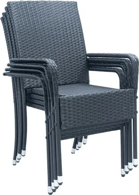 Produktbild von Krzesło ogrodowe Yoro 51523, polirattan, sztaplowane, z podłokietnikami, 4 szt., 90 x 60 x 56 cm