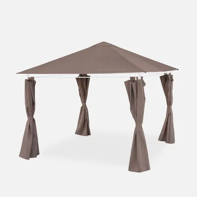 Immagine prodotto di Tettoia + tende per pergolato Elusa 3x3m, Beige