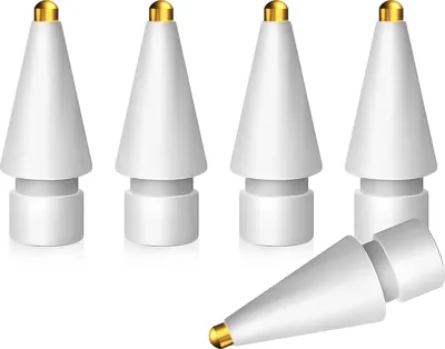 Produktbild von MMOBIEL 1mm Ersatzspitsen Kompatibel mit Apple Pencil Spitze - 5 Stück - Weiß