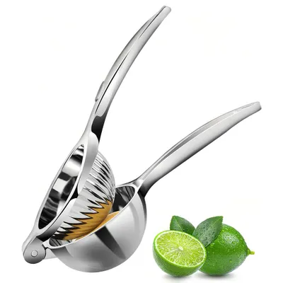 Imagen del producto de Exprimidor de limones y cítricos de acero inoxidable – exprimidor manual resistente, apto para lavavajillas – exprimidor manual para limones
