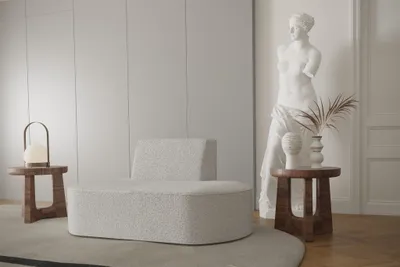 Produktbild von Sessel Designersessel MILOT in Stoff Ascot Bukla Creme