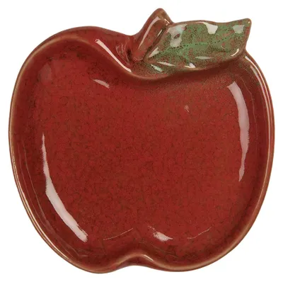 Produktbild von Clayre & Eef Dekoration Schale Apfel 13x13x2 cm Rot Keramik