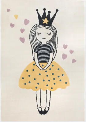 Produktbild von Kinderzimmerteppich rechteckig Prinzessin (Beige), 120 x 170 cm